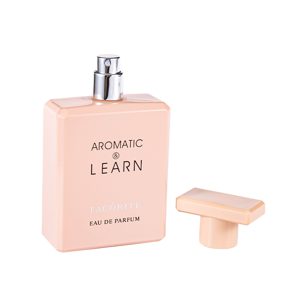 KY1490-WJ2155 50 ml belagd tryckt rektangulär parfymflaska i glas med glänsande lock