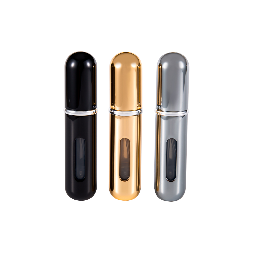 5 ml rund botten påfyllning parfymflaska aluminium Anpassningsbar färg och logotyp