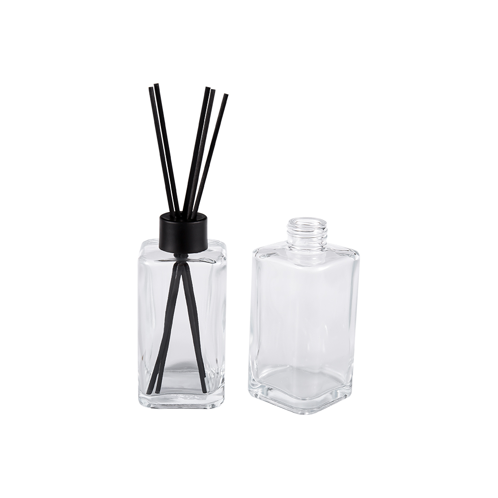 HJ-RX2247 Aromaterapiflaska i klart glas, mattsvart flaska med stor kapacitet, flasklock, aluminiumkapsyl Fiberklistermärke