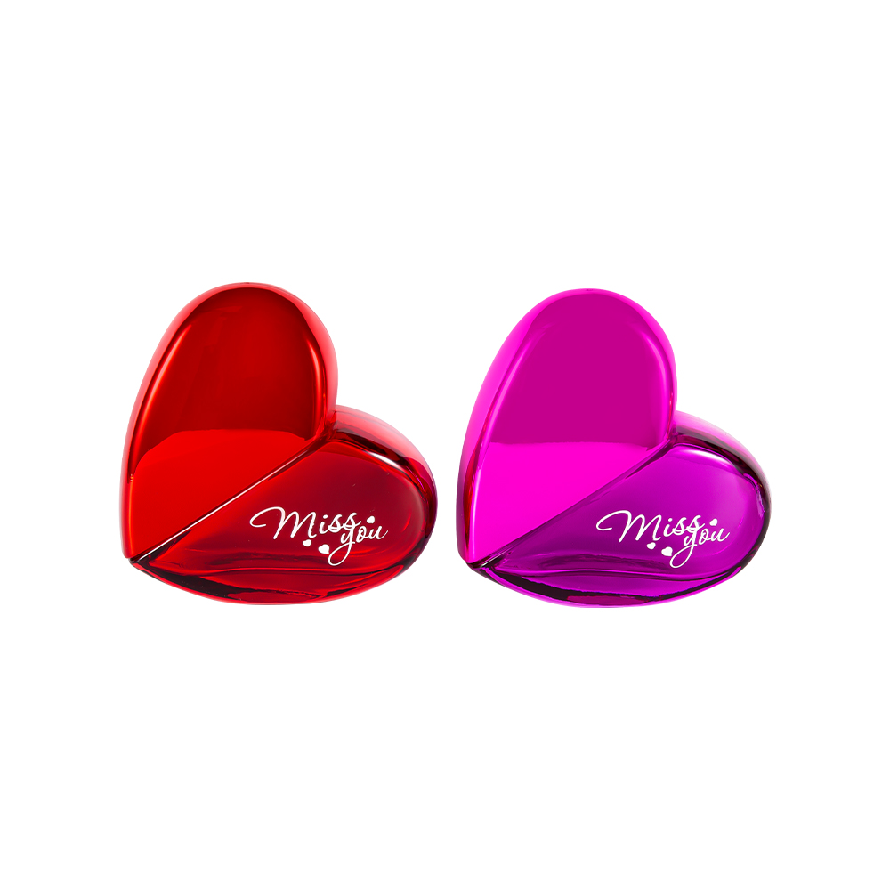 GC102-WJ797 100 ml hjärtformad parfymflaska i glas med UV PP plastlock