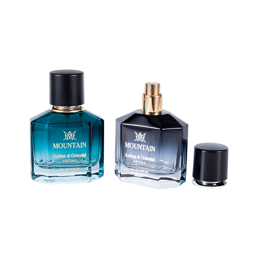 GC4030-WJ2099 50 ML parfymflaska i glas med beläggning Utskrift och varmstansningstejp PP Abs UV parfymlock