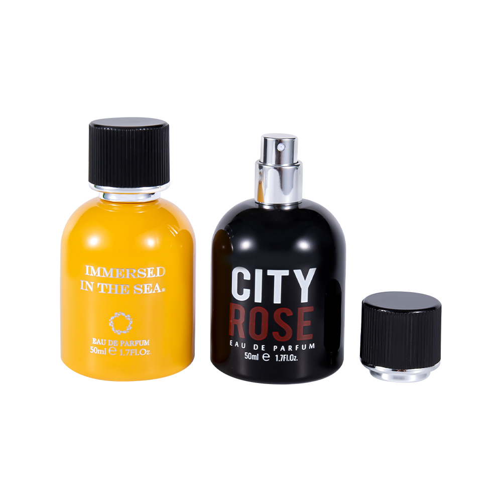 GC4464-WJ2339 50 ml helt ny dekorativ parfymflaska i glas med svart parfymlock