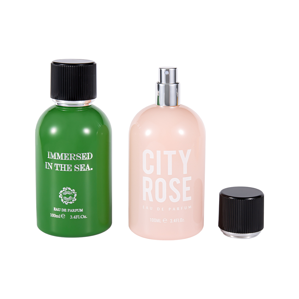 GC4463-WJ2361 100 ml helt ny dekorativ parfymflaska i glas med svart parfymlock