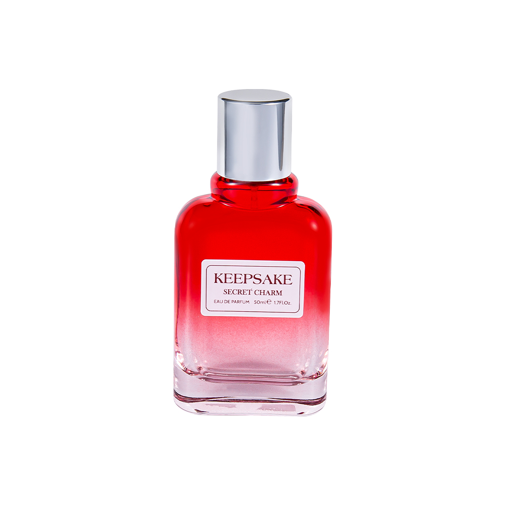 KY861-WJ412 50 ml helt ny tom parfymflaska i glas med blank silverlock